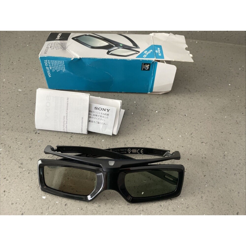 SONY TDG-BT500A 3D Glasses Active Shutter Method Bluetooth for Bravia Untested